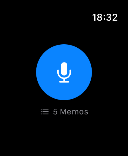 Braindrop auf der Apple Watch: Aufnahme-Knopf